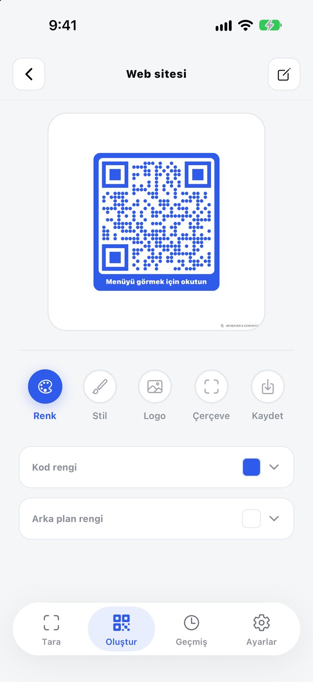 Mavi noktalı, çerçeveli QR kod tasarımı